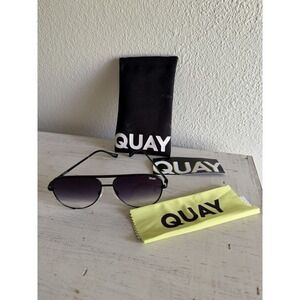 Quay High Key Mini Black/Black Aviator Polarized Sunglasses